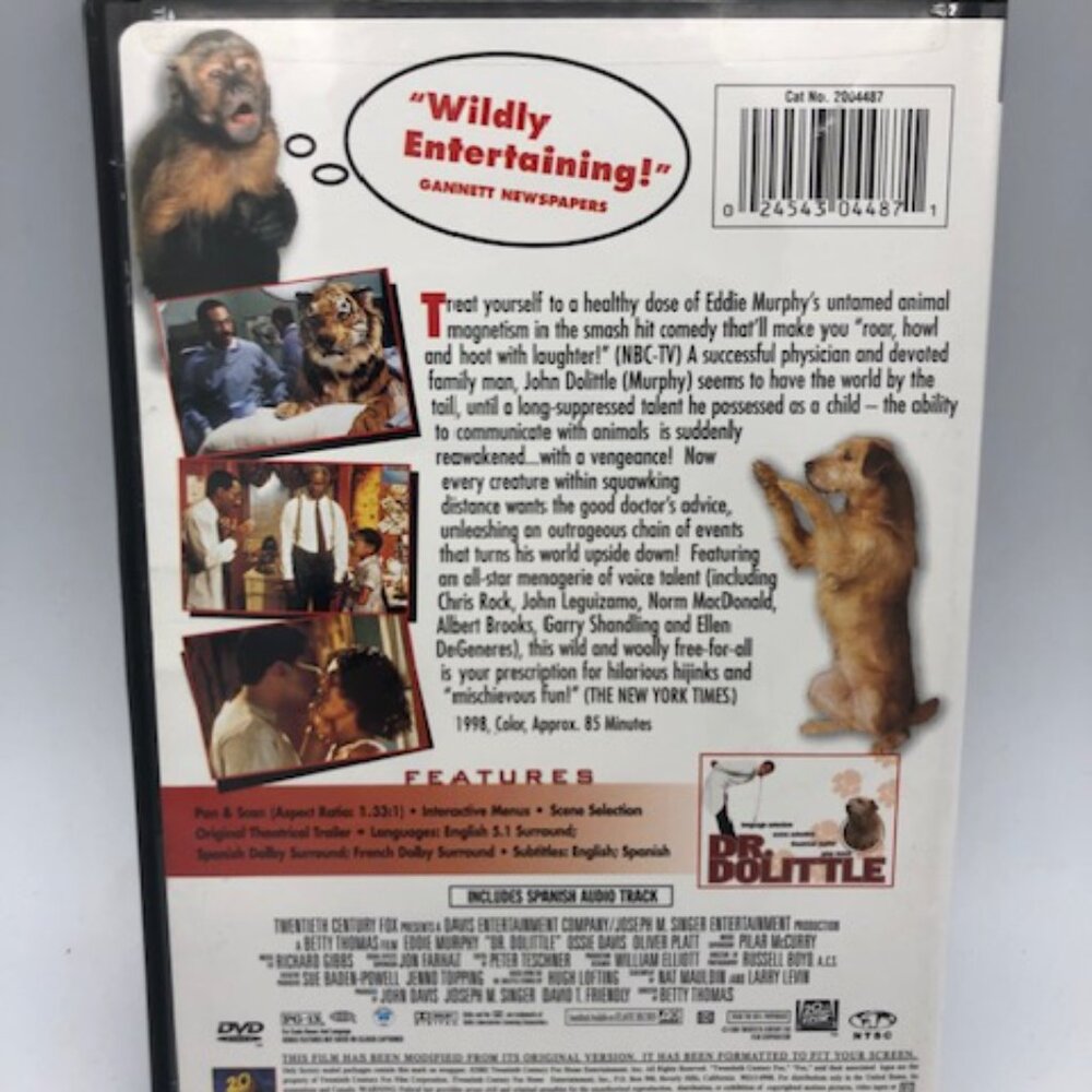 Dr. Dolittle DVD – Eddie Murphy Comedy Movie (Full Screen Edition) - Picture 2 of 3